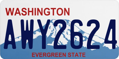 WA license plate AWY2624