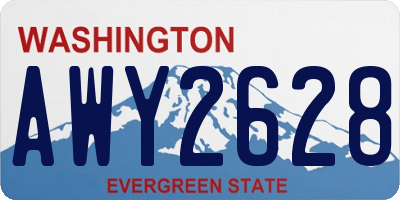 WA license plate AWY2628