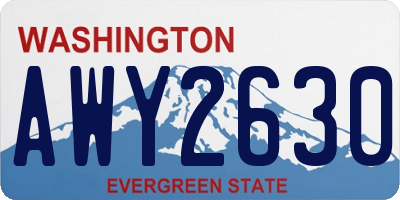 WA license plate AWY2630