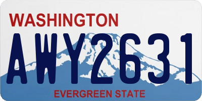 WA license plate AWY2631
