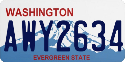 WA license plate AWY2634
