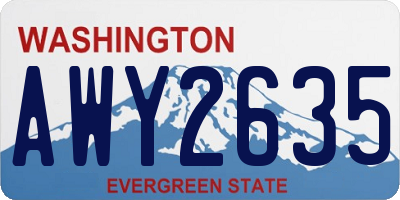 WA license plate AWY2635