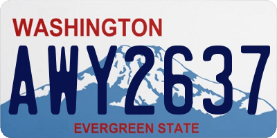 WA license plate AWY2637
