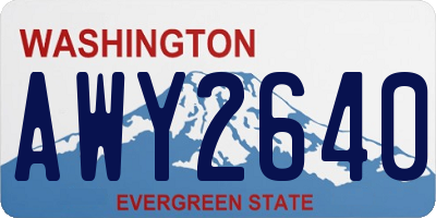 WA license plate AWY2640