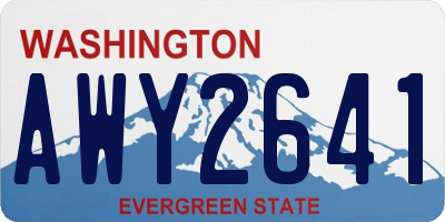 WA license plate AWY2641
