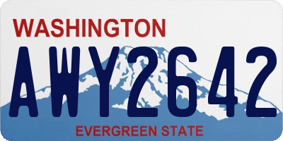 WA license plate AWY2642