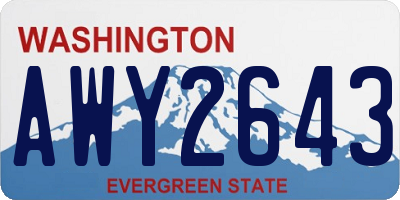 WA license plate AWY2643