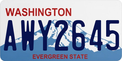 WA license plate AWY2645
