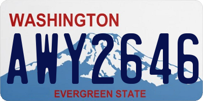 WA license plate AWY2646