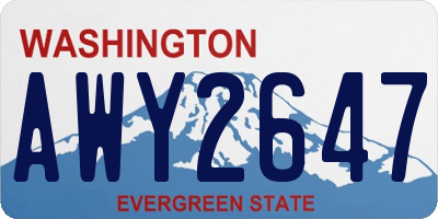 WA license plate AWY2647
