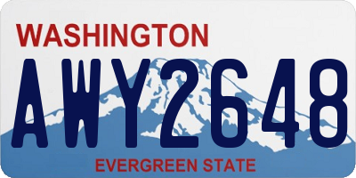 WA license plate AWY2648