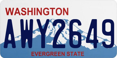 WA license plate AWY2649