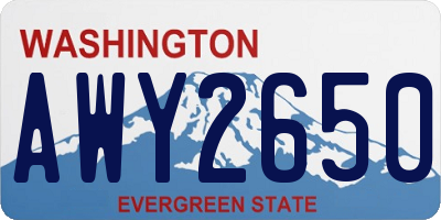WA license plate AWY2650