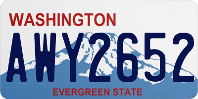 WA license plate AWY2652