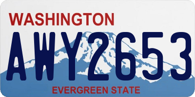WA license plate AWY2653