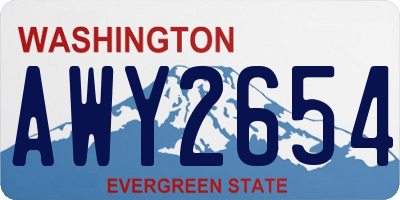 WA license plate AWY2654