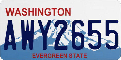 WA license plate AWY2655