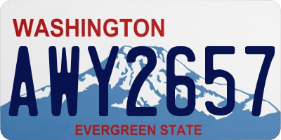 WA license plate AWY2657