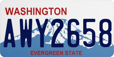 WA license plate AWY2658
