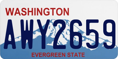 WA license plate AWY2659