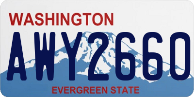 WA license plate AWY2660
