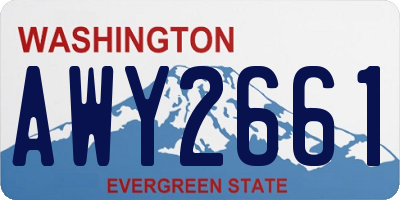 WA license plate AWY2661