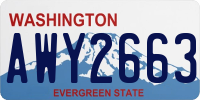 WA license plate AWY2663