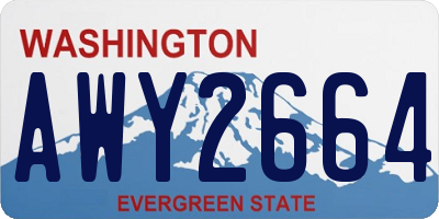 WA license plate AWY2664