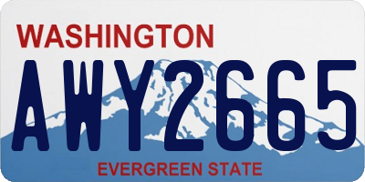 WA license plate AWY2665
