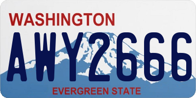 WA license plate AWY2666