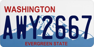 WA license plate AWY2667