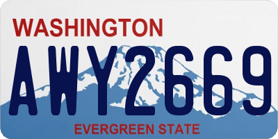 WA license plate AWY2669