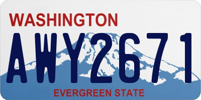 WA license plate AWY2671