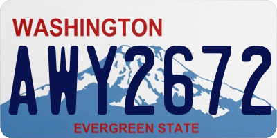 WA license plate AWY2672