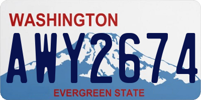 WA license plate AWY2674