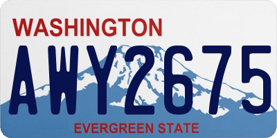 WA license plate AWY2675