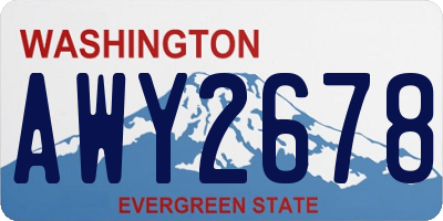 WA license plate AWY2678