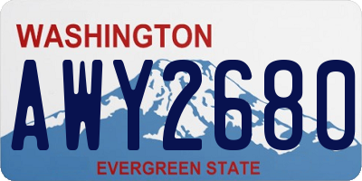 WA license plate AWY2680
