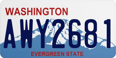 WA license plate AWY2681