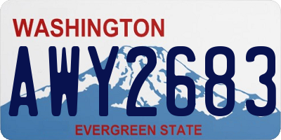 WA license plate AWY2683