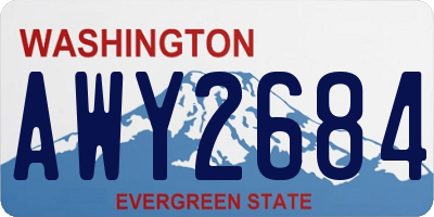 WA license plate AWY2684