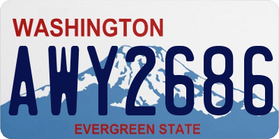 WA license plate AWY2686