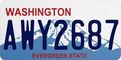WA license plate AWY2687
