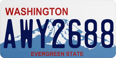 WA license plate AWY2688