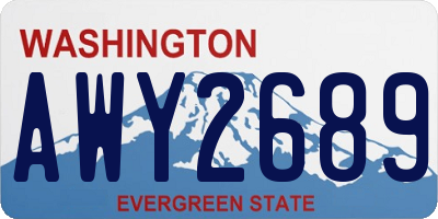 WA license plate AWY2689