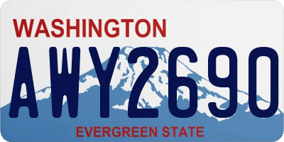WA license plate AWY2690