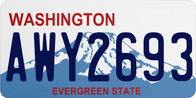 WA license plate AWY2693