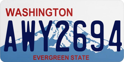 WA license plate AWY2694