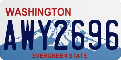 WA license plate AWY2696