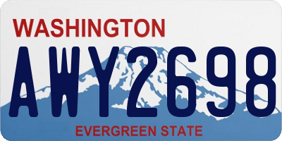WA license plate AWY2698